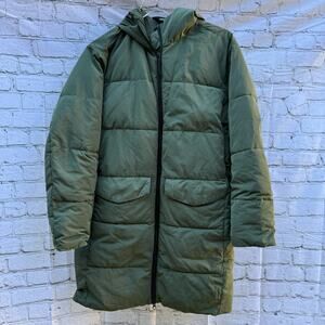 Everlane Coat The Long Puffer Kalamata Olive Warm Sustainable Recycled Winter